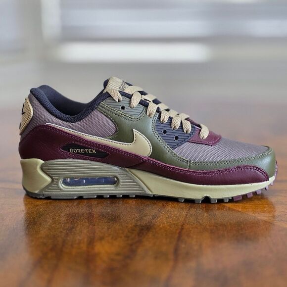 Nike Air Max 90 Gore-Tex Shoes Men's 6 Medium Olive Green Maroon GTX FD5810-200 - Picture 7 of 16